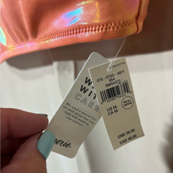 NWT Aerie Metallic Scoop Bikini Top - Picture 4 of 6